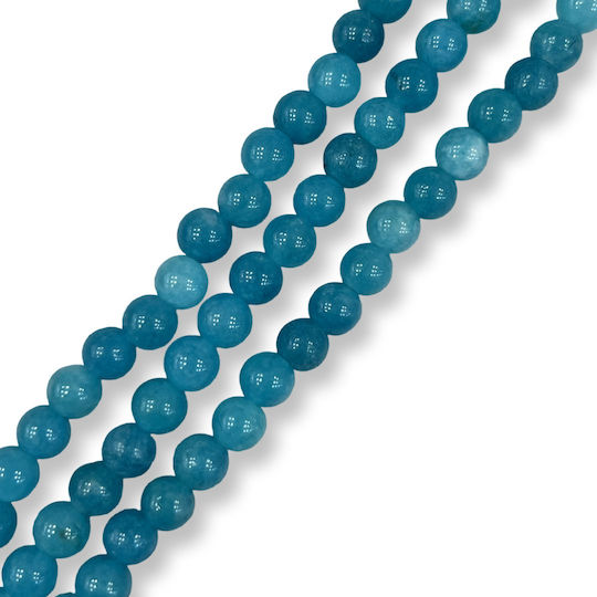 Jade Stones 6mm Blue Round Beads – 38cm Length 67 Beads