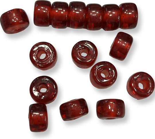 Glass Beads Rondelle Red 11x8mm Hole 3mm 50 pcs