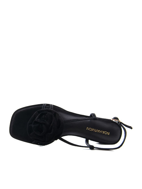Suede Damen Sandalen Schwarz