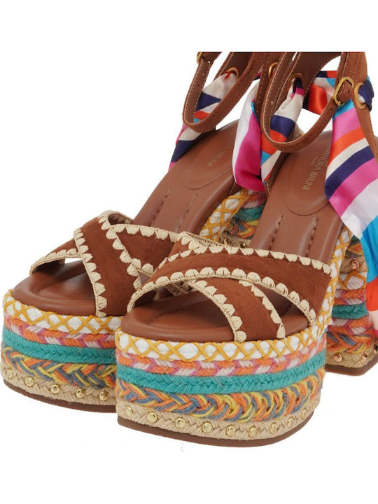 Suede Sandals Tabac Brown