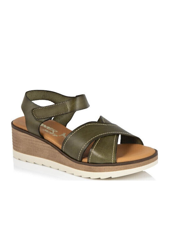 Leather Khaki Sandals