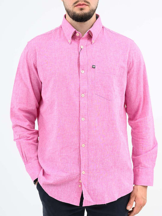 Ascott Λινό Πουκάμισο Pink
