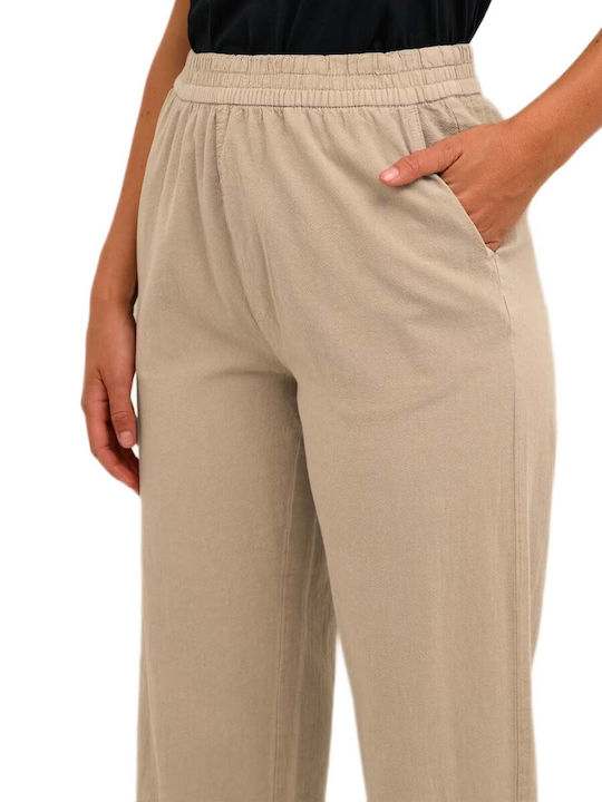 Damen Hochgeschnittene Pantaloona mit Gummiband Beige