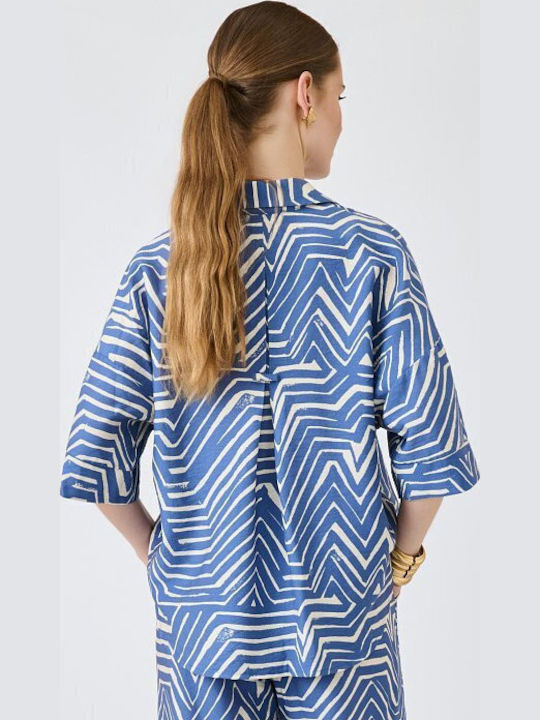 Women's Blue Set with Trousers with Rubber Band