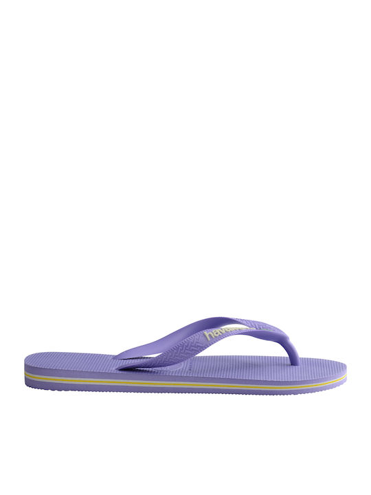 Brasil Logo Flip Flops In Purple Colour