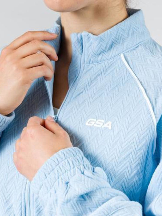 Women's Cardigan with Zipper in Blue Colour