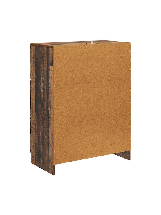 vidaXL Kommode Schlafzimmer Holz mit 2 Schubladen Gebeiztes Holz 66x34.5x87cm