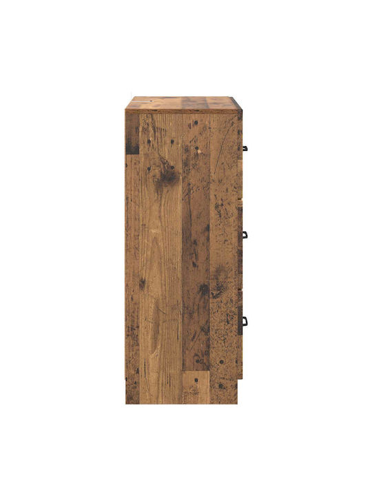 vidaXL Kommode Schlafzimmer Holz mit 2 Schubladen Gebeiztes Holz 66x34.5x87cm