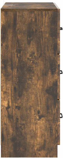 Wooden Bedroom Chest of Drawers Smoked Oak 66x34.5x87 cm