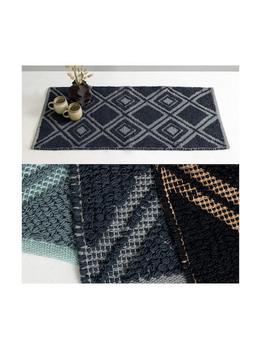 Palamaiki Handmade Rectangular Cotton Rug Grey 60x120cm