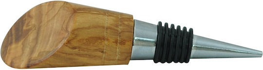 Handgefertigter Weinverschluss Flasche Holz Olive & Metall 12 cm
