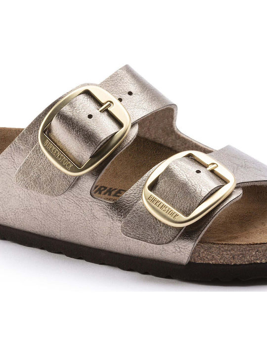 Arizona Big Buckle Birko-Flor Women's Anatomic Sandals Graceful Taupe Narrow Fit