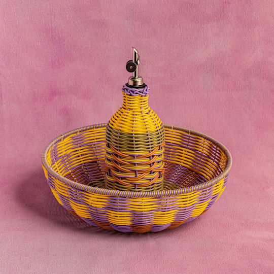 Maegen Dekorative Schale Rattan Gelb 11x11cm