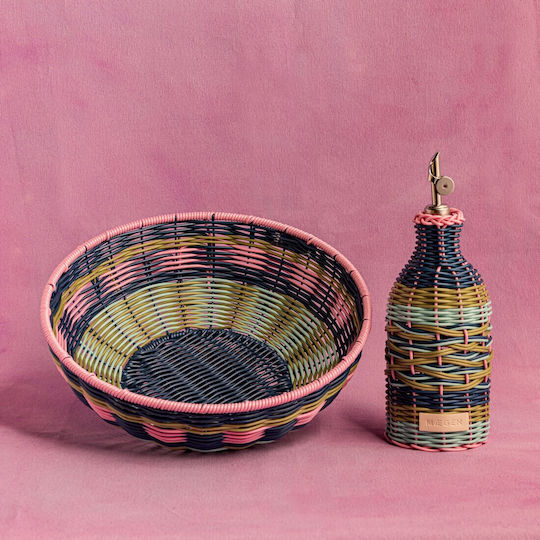 Maegen Dekorative Schale Rattan Rosa 11x11cm