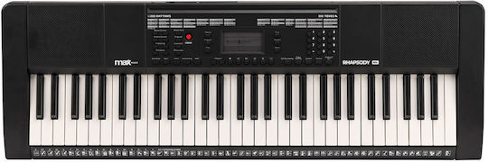 Max Keyboard RHAPSODY61L with 61 Keys with Fitting Bracket Headphones Stool and Stand Black