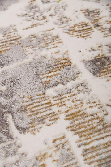Biokarpet Wohnzimmer Teppich Weiß-Gold 67x220