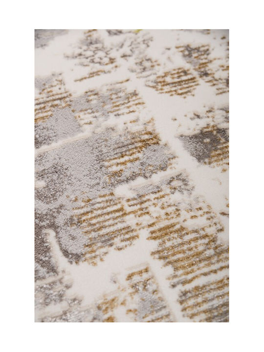 Biokarpet Wohnzimmer Teppich Weiß-Gold 67x140