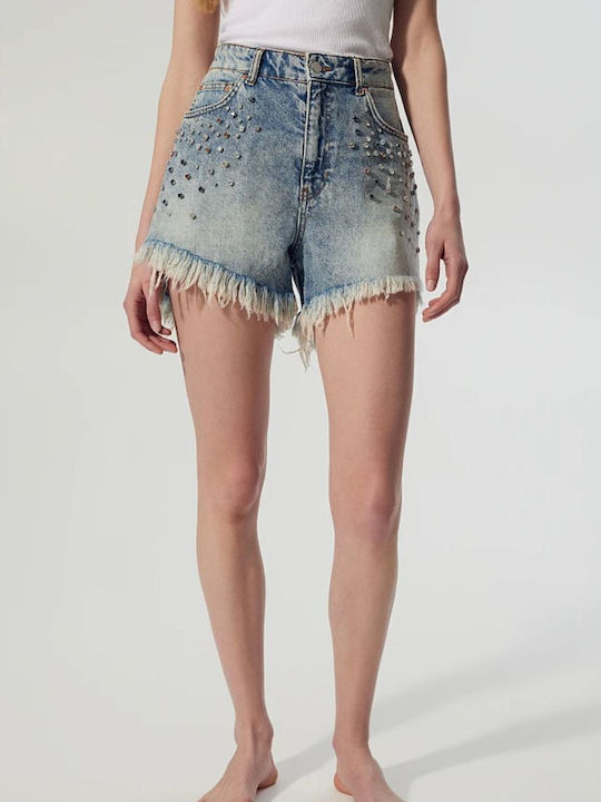 Molly Γυναικείο Τζιν Ψηλόμεσο Σορτς Μπλέ Denim