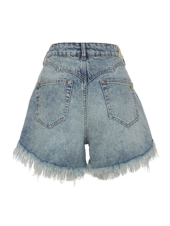 Molly Γυναικείο Τζιν Ψηλόμεσο Σορτς Μπλέ Denim