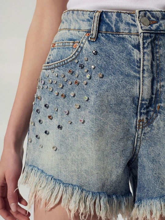 Molly Γυναικείο Τζιν Ψηλόμεσο Σορτς Μπλέ Denim