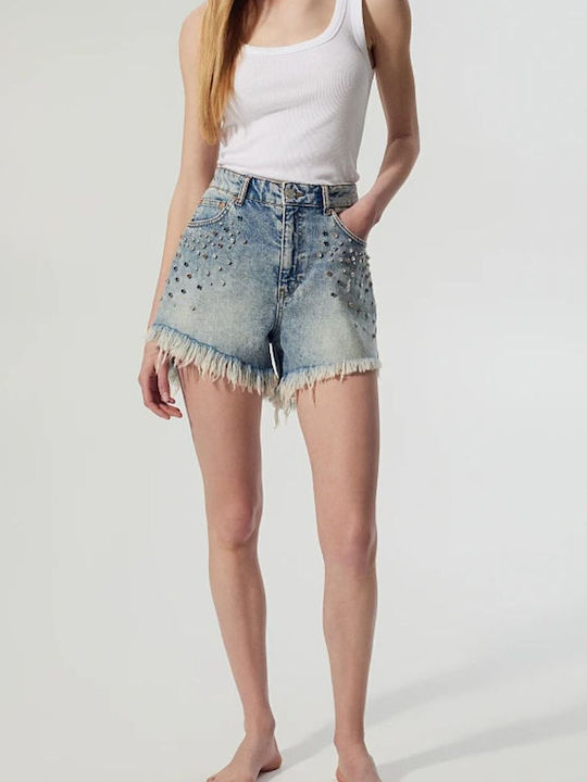Molly Γυναικείο Τζιν Ψηλόμεσο Σορτς Μπλέ Denim