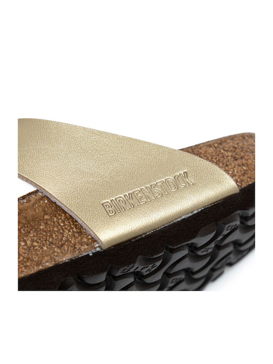 Gizeh Birko-Flor Women's Flat Sandals Anatomic in Gold Color Regular Fit