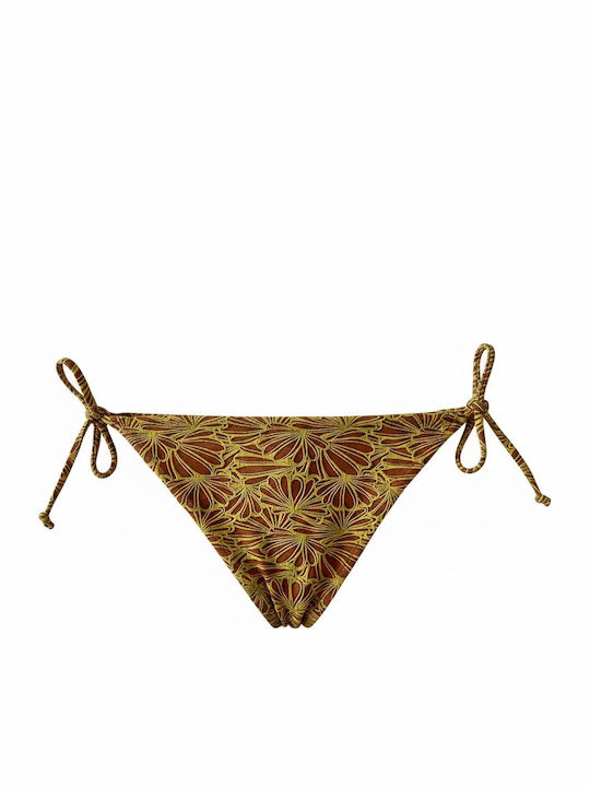 Bikini Set Triangle & Brazil Floral Terracotta Yellow C-6064 Terracotta Yellow