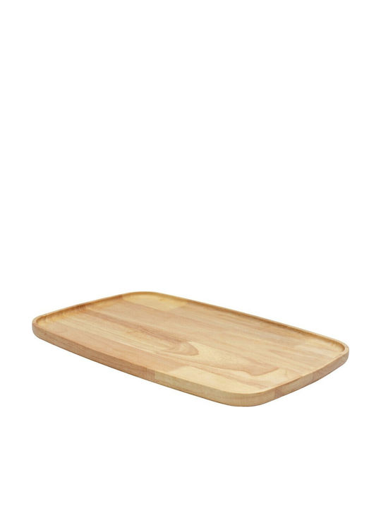 Ξύλινο Πιάτο Οβάλ Rubberwood Με Τοίχωμα 42x28 Εκ.