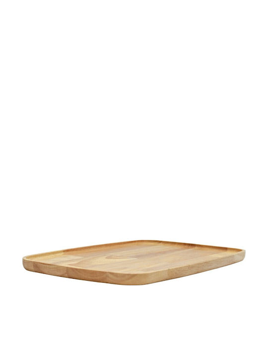 Ξύλινο Πιάτο Οβάλ Rubberwood Με Τοίχωμα 42x28 Εκ.