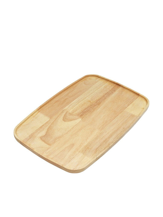 Ξύλινο Πιάτο Οβάλ Rubberwood Με Τοίχωμα 42x28 Εκ.