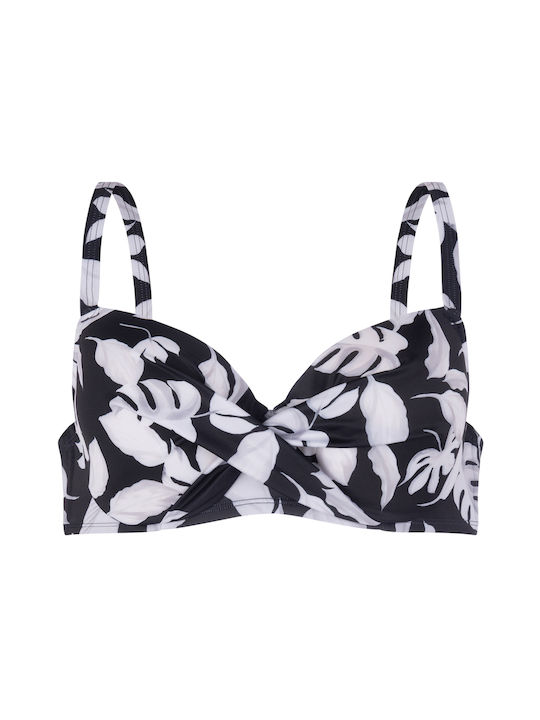 Bikinioberteile Blumen Schwarzes