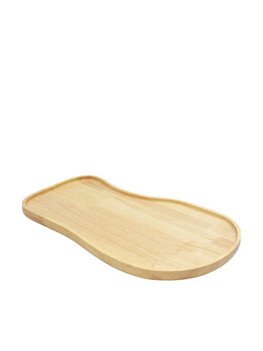 Ξύλινα Ακανόνιστα Πιάτα Rubberwood Με Τοίχωμα 40x25 Εκ.