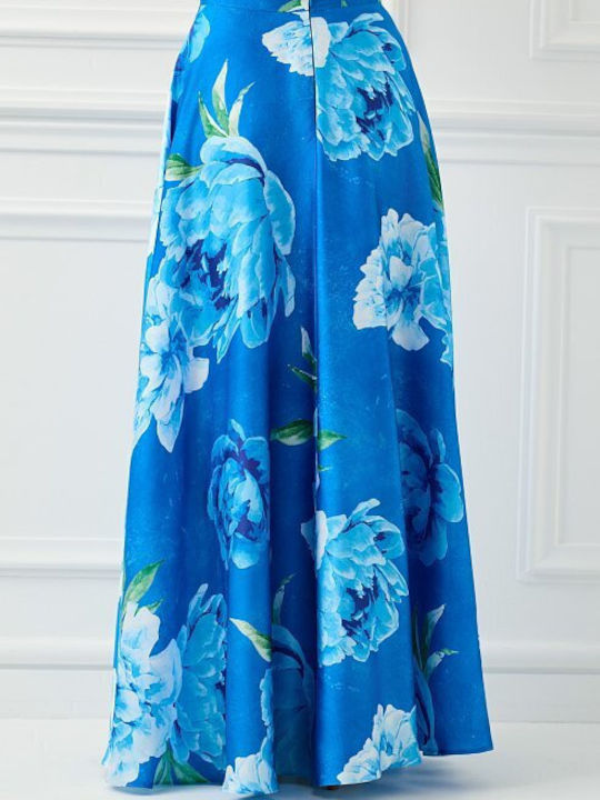 Maxi Skirt Floral Blue