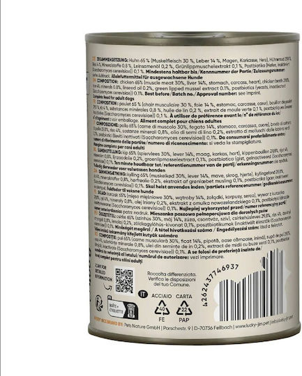 Lucky Jim Adult Wet Dog Food With Chicken Rice And Liver 6x400gr
