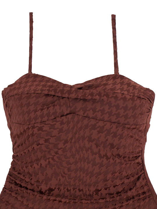 Strapless Ολόσωμο Μαγιό Καφέ