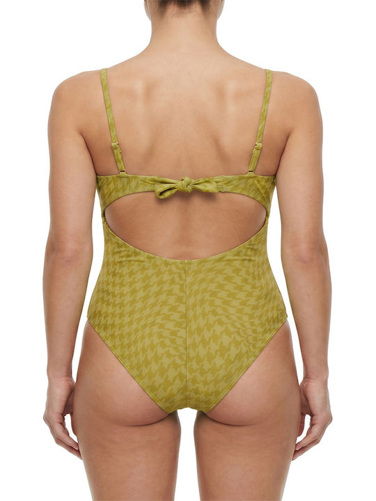 Strapless One Piece Swimsuit Green
