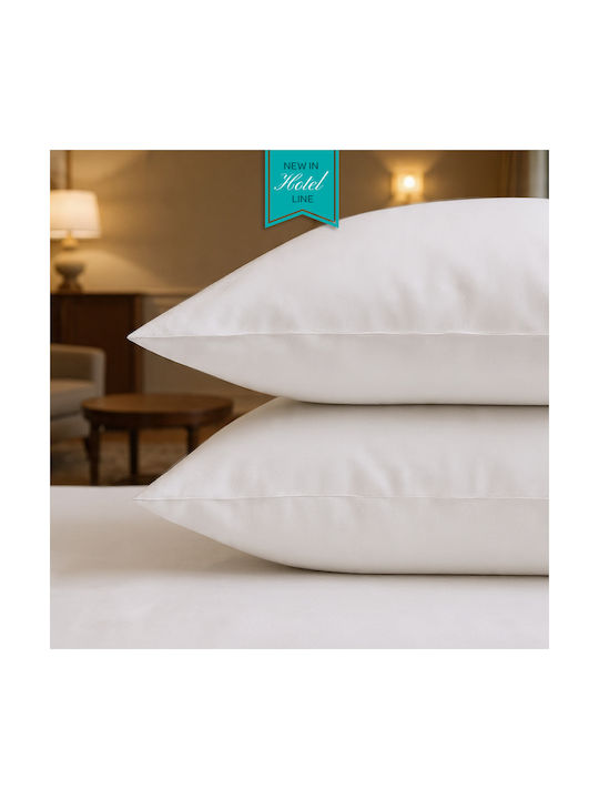 Go Smart Home Line Σετ Μαξιλαροθήκες Λευκό 52x72εκ.