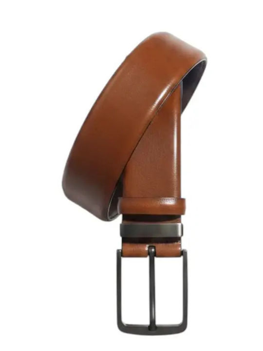 Elastic Men's Knitted Leather Tabac Brown Belt