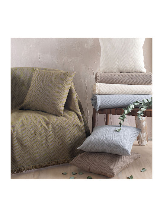 Rythmos Yard Three-Seater Sofa Throw 2 Sides Chenille 180x280cm Ecru 117-193-3036