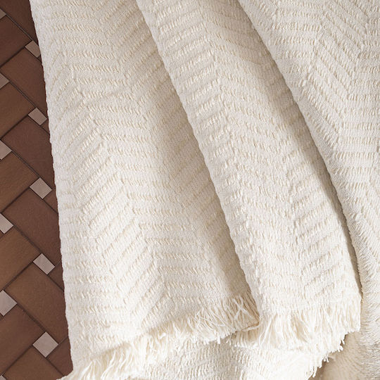 Rythmos Yard Ριχτάρι Τριθέσιου Καναπέ Δύο 'Οψεων Chenille 180x280εκ. Εκρού