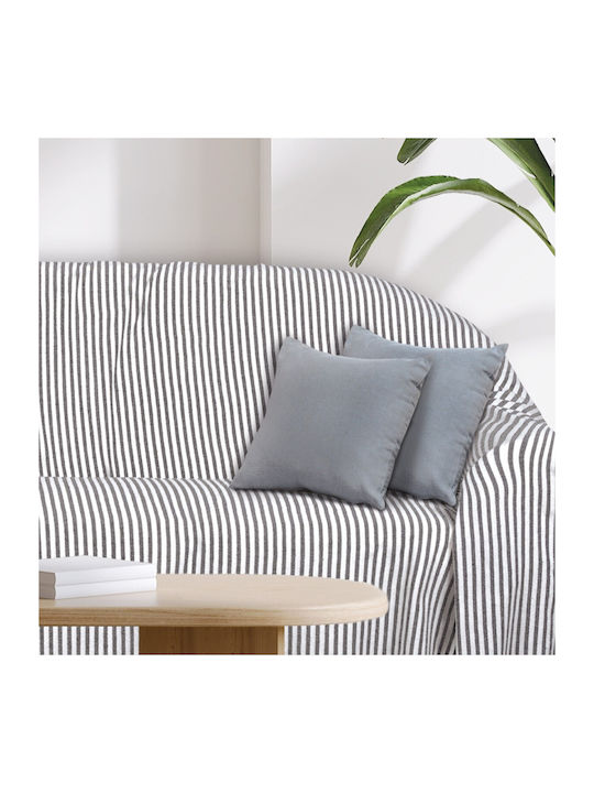 Das Home 0253 Dreisitzer-Sofa Wurf Jacquard 180x300cm Ecru