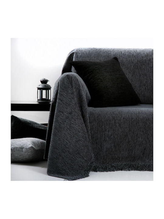 Anna Riska 1300 Three-Seater Sofa Throw Chenille 180x280cm Dark Gray