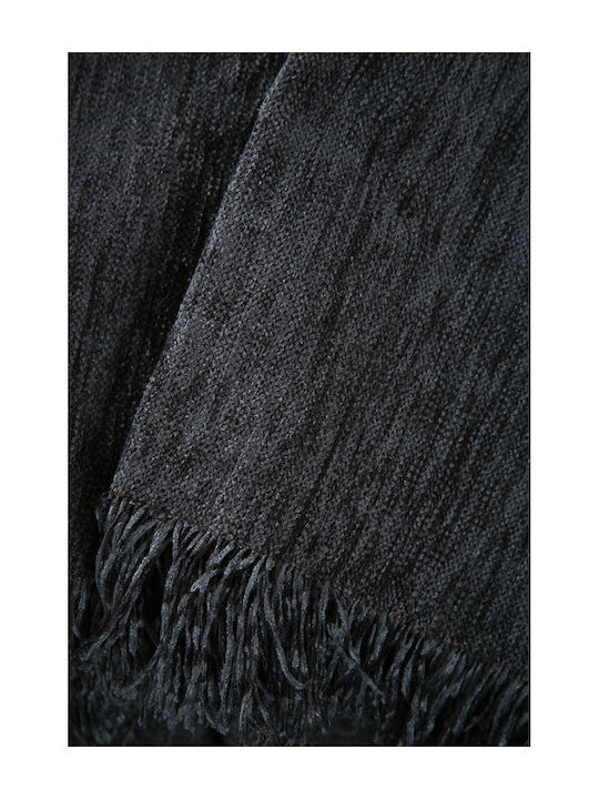 Anna Riska 1300 Three-Seater Sofa Throw Chenille 180x280cm Dark Gray