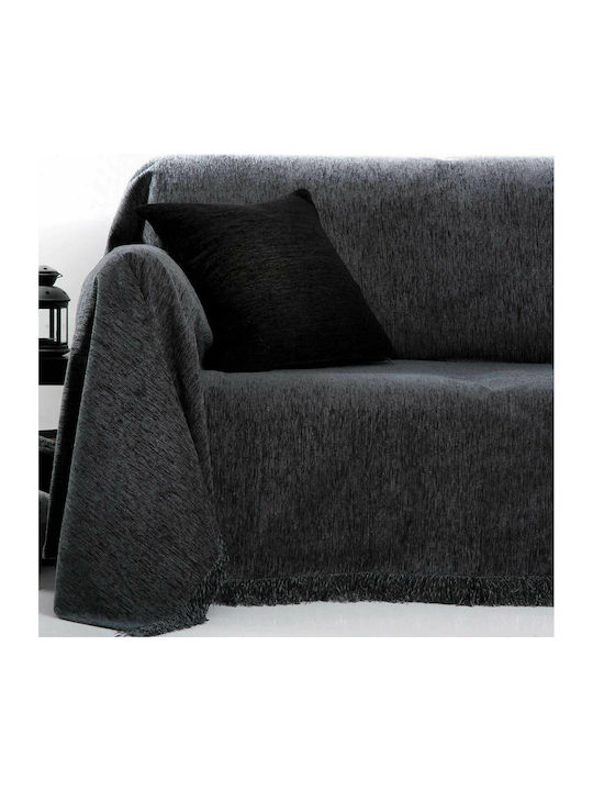 Anna Riska 1300 Three-Seater Sofa Throw Chenille 180x280cm Dark Gray