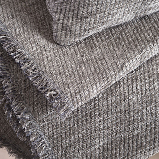 Rythmos Charlie Sofa Throw 2 Seater Chenille 180x240cm Grey