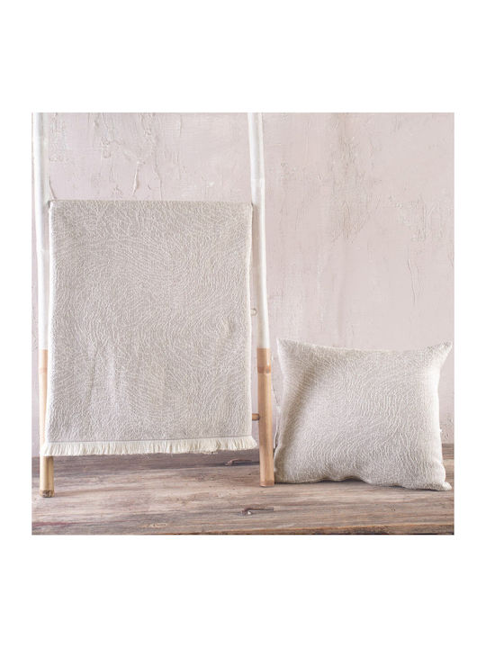 Rythmos Terrain Decken & Couchdecken Viersitzer-Sofa Überwurf Zwei Seiten Jacquard 180x330cm Beige