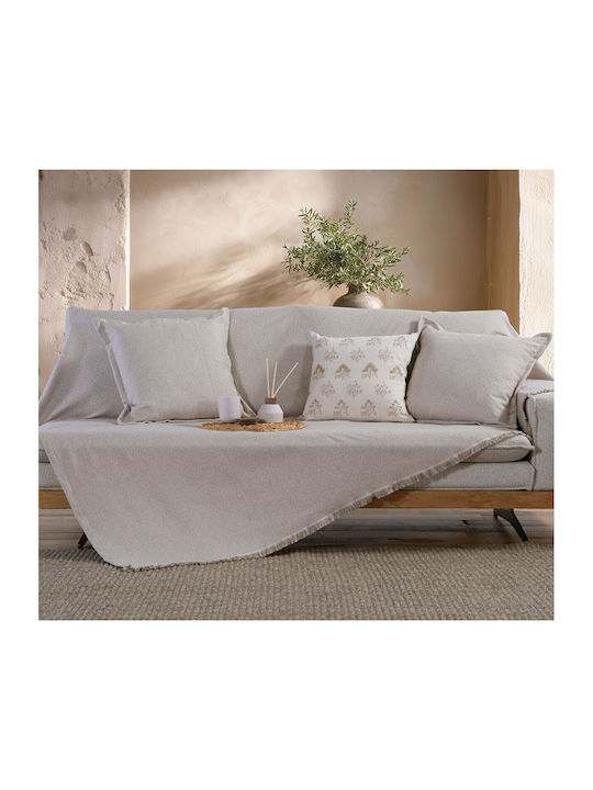 Nef-Nef Homeware Loen Armchair Throw Jacquard 170x180cm Beige