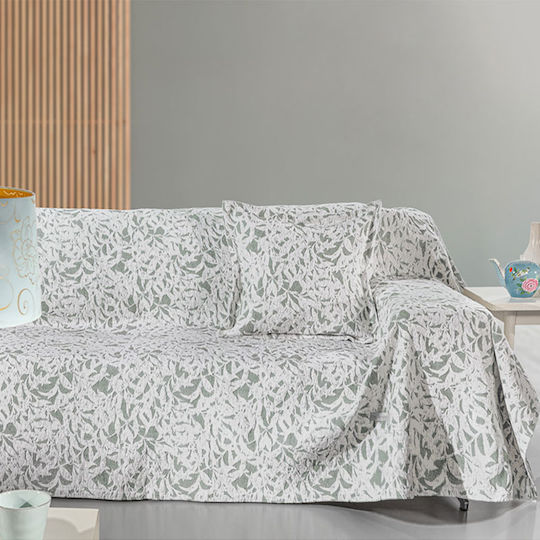 Guy Laroche Blossom Three-Seater Sofa Throw P180xW300cm Green Guy Laroche Blossom Three-Seater Sofa Throw P180xW300cm Green
