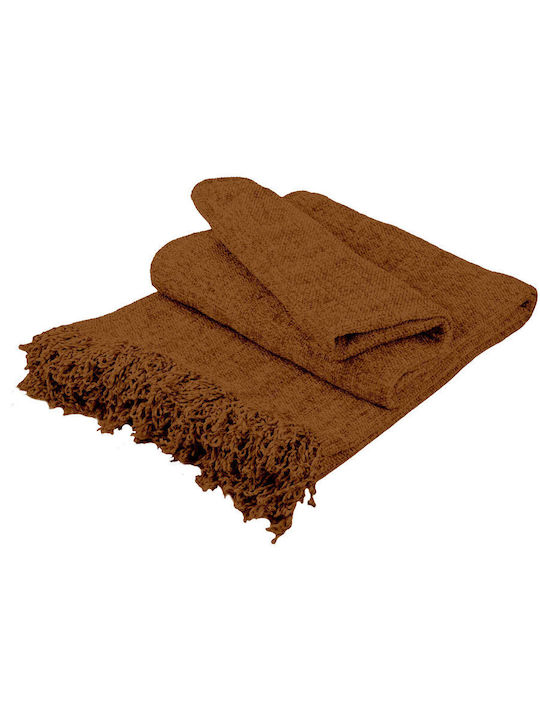 Sunshine Σενίλ 2 Ριχτάρι Πολυθρόνας Chenille 240x180εκ. Μπεζ 141-28-2