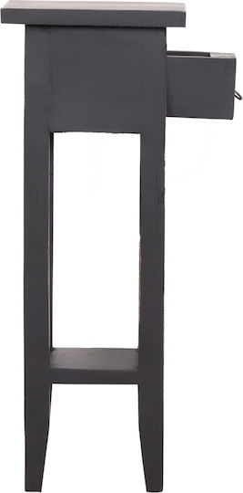 Quadratischer Beistelltisch Ramu aus Massivholz mit Schubladen Schwarz M25xB25xH66,5cm